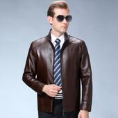 春秋皮单皮衣男冬士皮海宁绵羊立领中老801 C年加绒保暖皮夹克外