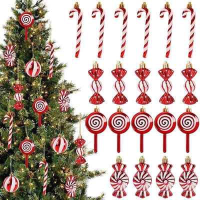 6pcs Christmas Lollipop Candy Cane Pendant Xmas Tree Hanging