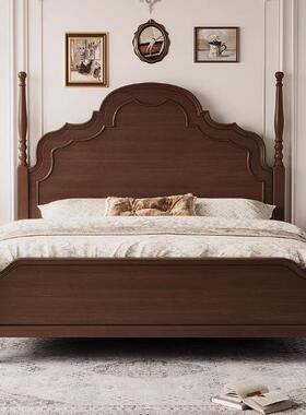 中古风法式H20#实木人床床双1.8米小户型复古风安娜1卧.5米主美式