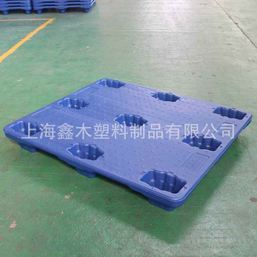 上海浙江吹塑托盘1210九脚平板周转卡板摔不碎托盘出口厂家