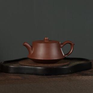 精工半手工紫砂壶柱础壶黄龙山原矿红皮龙泥料茶壶150ml 宜兴发货