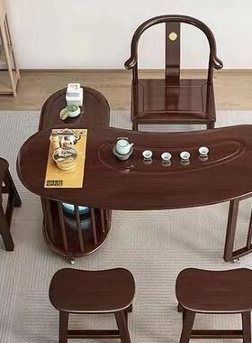 实木家用移动茶桌台经济KLB阳台小茶多功能茶型桌烧壶一体茶台水