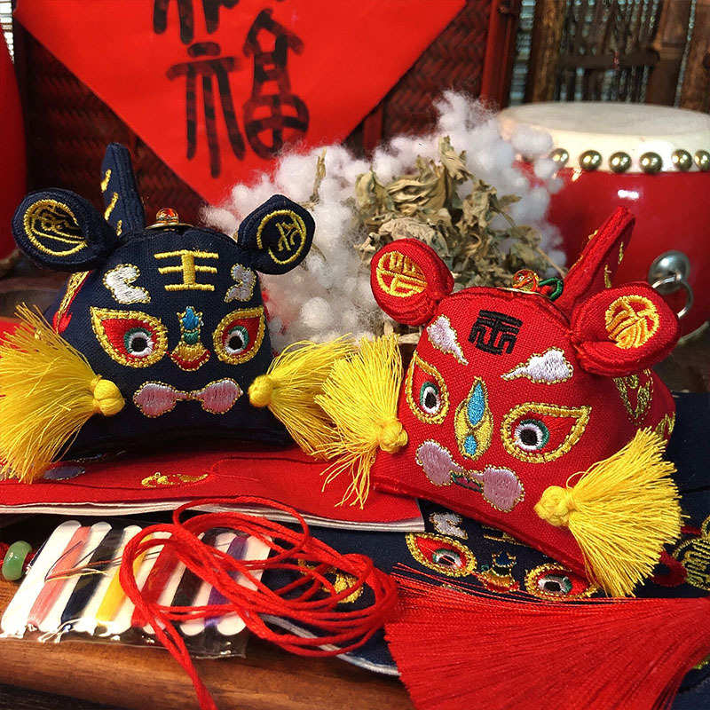 梵椿刺绣布老虎香囊diy材料包手工香包端午节艾草香包