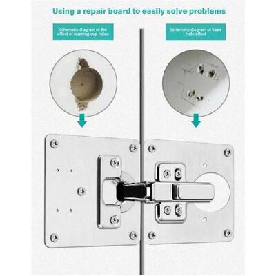 Stainless Steel Hinge Repair Plate Kit Kitchen Cupboard