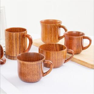 2022新款 酸枣木杯大肚杯简约茶杯木质把手马克杯家用水杯啤酒杯