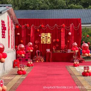 婚庆金丝绒舞台背景纱幔剧院风小众婚礼绒布背景农家小院中式婚礼