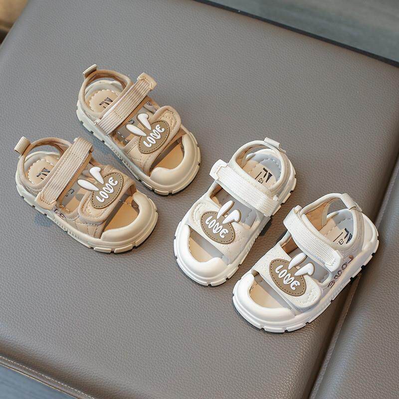 女童防滑防踢包头凉鞋夏季新款学步鞋婴儿软底防滑包头凉鞋运动鞋