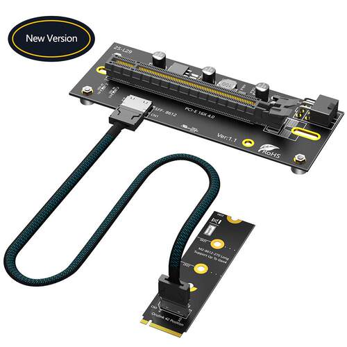 M.2 NVME Key M转Oculink SFF-8611/8612外接显卡转接卡/延长线