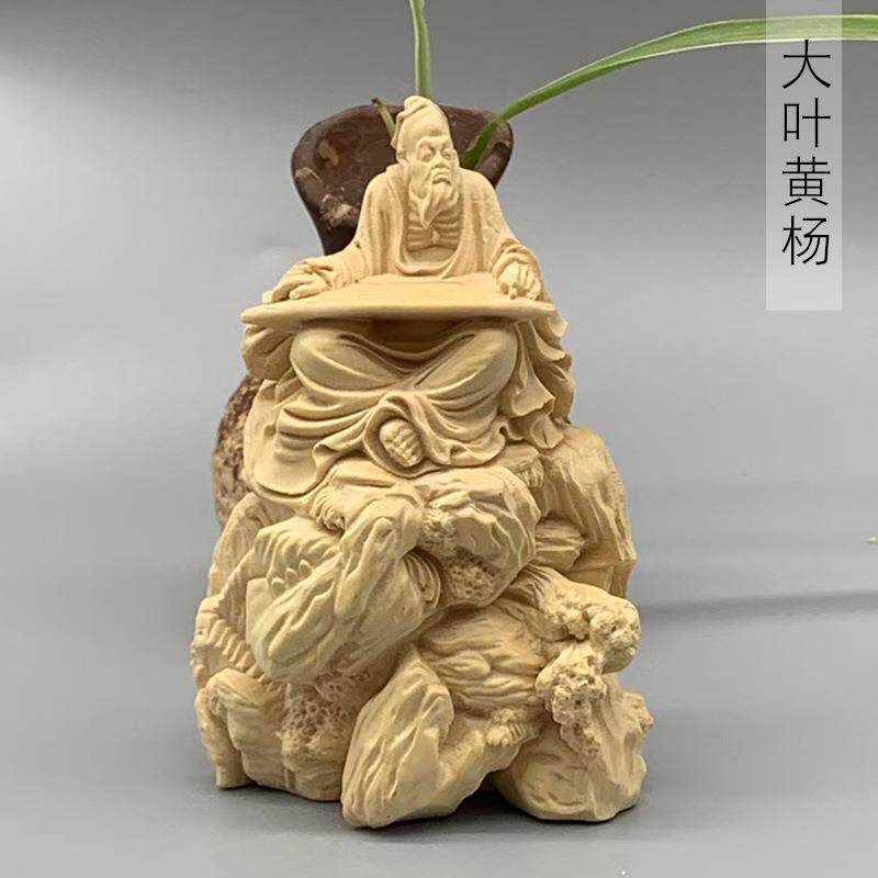 大叶黄杨木雕刻琴圣款摆件摆饰规格90×60×45木质装饰工艺品厂家
