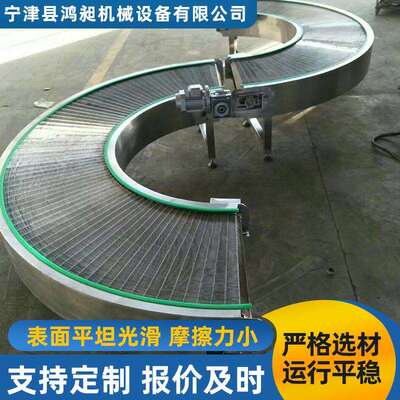 锈钢网带转TKC弯送机商场仓库传流送水线180输度环形不网链式转弯