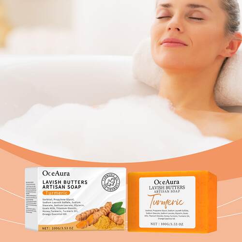 OceAura Turmeric Skincare Soap, a cleansing and moisturizing