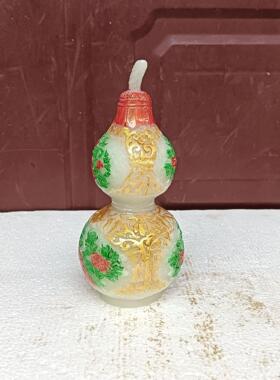 仿古夜光葫芦花瓶家居客厅摆件树脂鎏金花开富贵葫芦工艺品