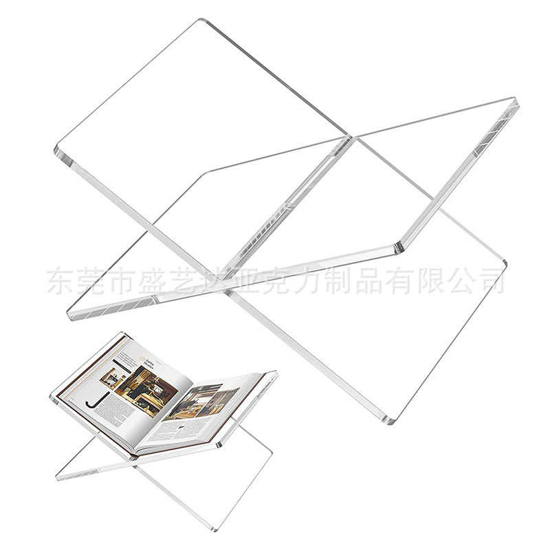 透明亚克力书架学生阅读架子打开和关闭书架杂志教科书展示架