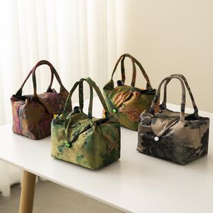 新中式茶事包茶杯茶壶收纳袋一壶两杯旅行便携布包复古防摔茶具包