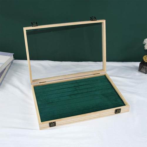 正品胡桃耳色展防尘首饰盒收纳耳钉环戒指托盘手链手镯包装项盒链