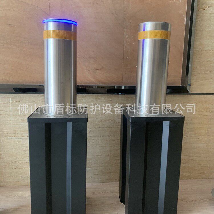 盾标防护电动液压一体式全自动升降柱挡车桩展会化工厂大门防撞柱