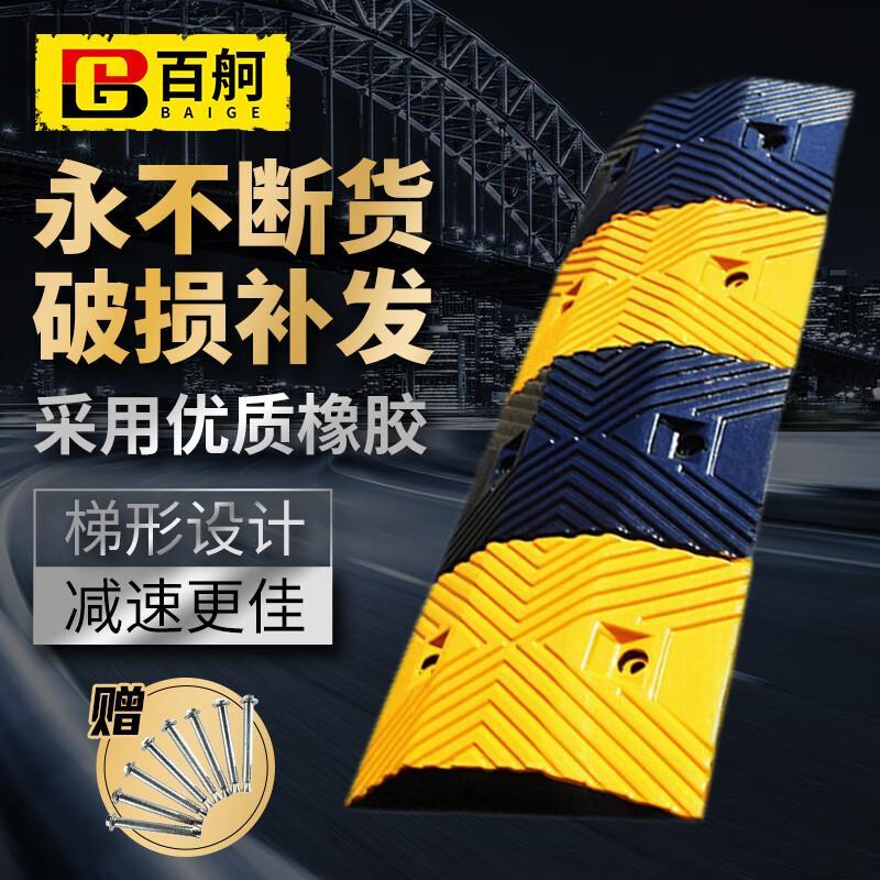 百舸 梯形款橡胶减速带 加厚斜坡缓冲带 公路道路面坡道汽车限速图片