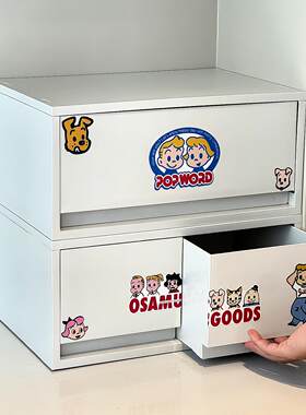 原田治桌面收纳盒化妆品文件收纳家用杂物收纳箱多层分格防尘抽屉