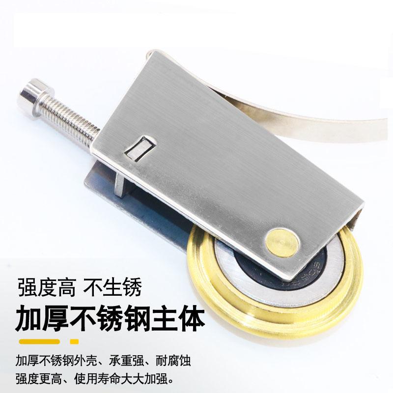 推拉门不锈钢玻璃门卫生间滑轮