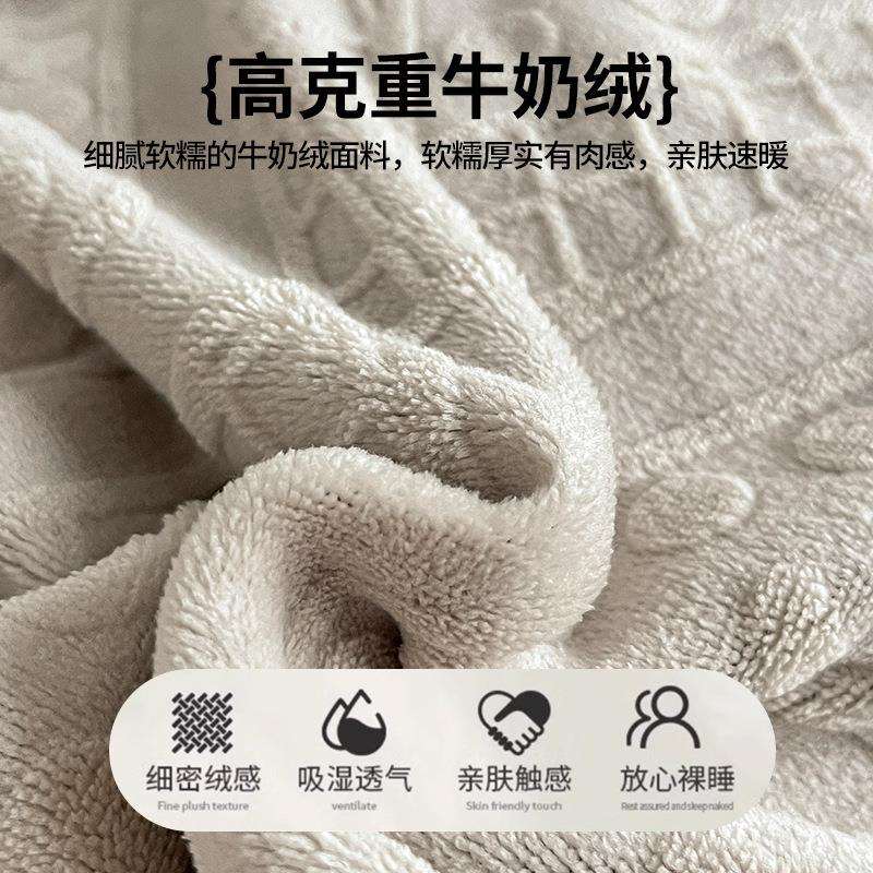 双面加厚牛奶珊瑚绒床上四件套冬季加绒被套珊瑚法兰绒面床单床品