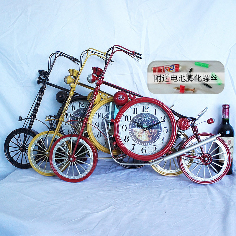 美式铁艺摩托车钟壁饰壁挂墙上装饰品挂件墙面装饰挂饰服装店装饰,家居饰品,壁饰,淘宝优惠券,粉丝福利购,淘宝优惠卷