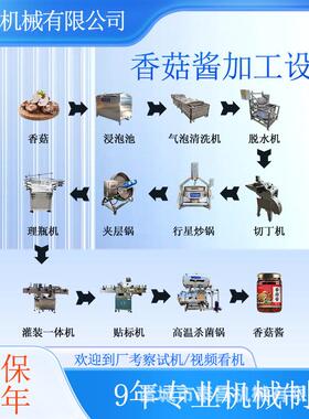 香菇酱加工生产线剁椒酱加工设备蘑菇酱成套设备河南辣椒酱加工线