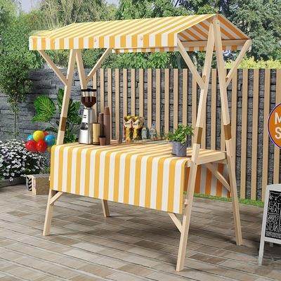 户外小吃木质小推车活动展示架摊位货架夜市布艺摆摊折叠棚架集市