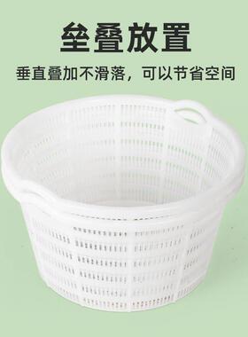 白色镂空装西瓜筐周转筐圆形胶水果蔬菜塑料框子大号