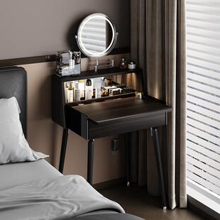 意式 轻奢高级感主卧收纳床头伸缩化妆桌 化妆台小户型60cm2024新款