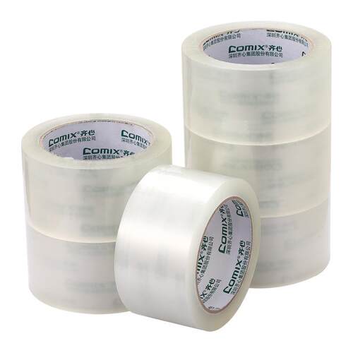齐心 JT5508-6 封箱胶带55mm*80y*50um(6卷/筒) 高透明