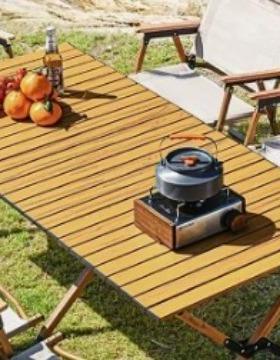 便携式户外折叠桌铝合金蛋卷桌露营桌子野餐桌椅套装野营用品装备