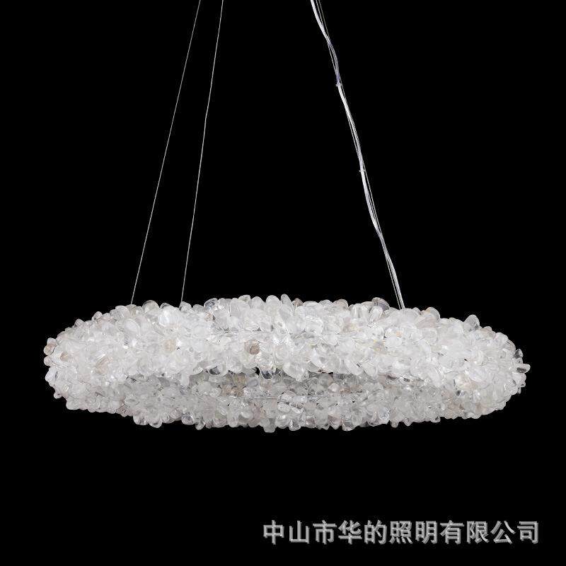 高端纯天然水晶吊灯卧室客厅餐厅灯轻奢现代简约水晶吊灯