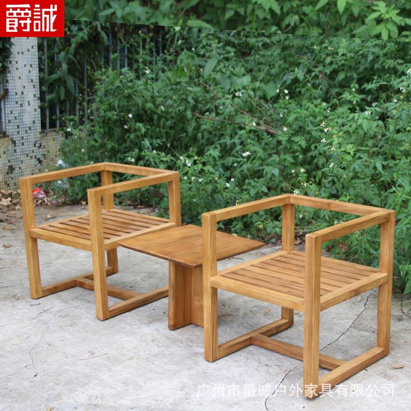 户外缅甸柚木桌椅室外别墅露台庭院酒店样板间休闲防腐木家具