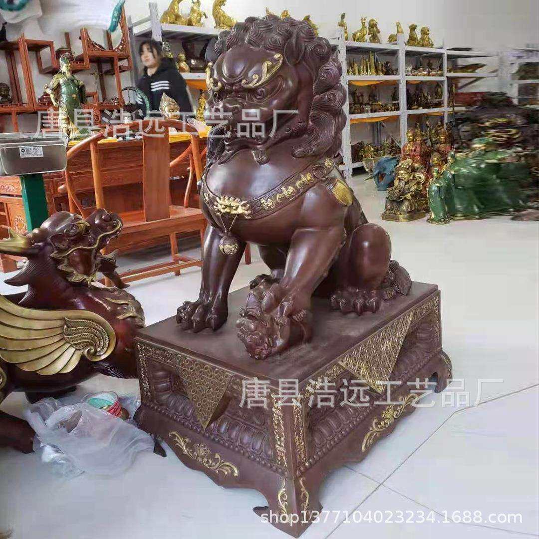 纯铜狮子雕塑北京故宫门狮汇丰狮欧式爬狮企业银行门口铜雕