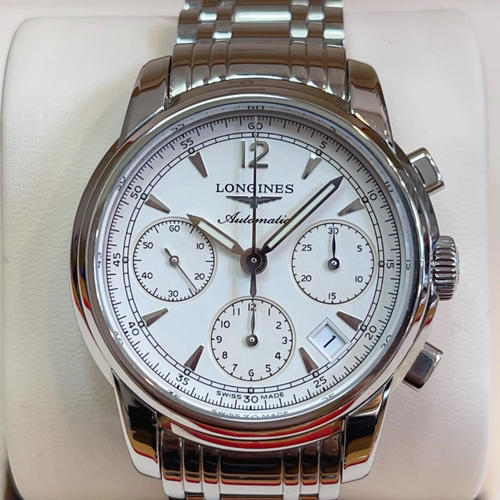 全套[9.8新]浪琴索伊米亚系列钢自动机械计时男表L2.753.4.72.6