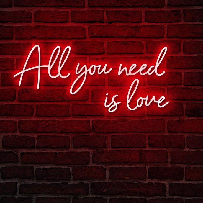 led霓虹灯all you need is love 发光字造型广告灯招牌装饰灯跨境