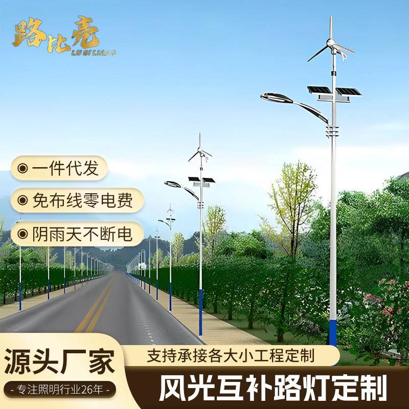 厂家直供风能太阳能路灯养殖场风光互补路灯风力太阳能路灯定制