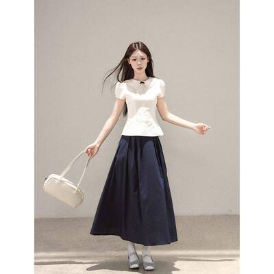 一颗小野莓a字高腰半身裙女2026年夏季新款超好看的法式复古长裙
