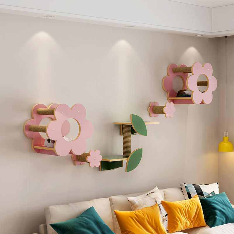 H2W网红花朵猫爬架挂墙面墙壁式猫墙猫窝壁挂式全实木猫抓墙猫跳,宠物/宠物食品及用品,猫爬架,淘宝优惠券,粉丝福利购,淘宝优惠卷