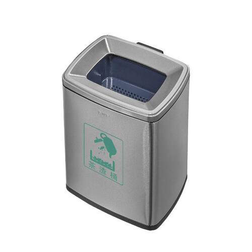 GNF不锈钢茶渣茶水收集桶20/25L大容量塑料桶方形预警茶隔茶水桶