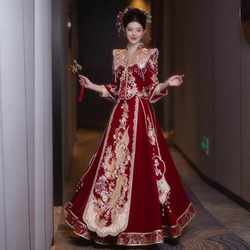 新娘秀禾服2026年新款大码结婚敬酒服中式出阁服修身显瘦重工嫁衣