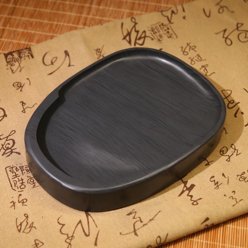 新款歙砚水波纹 八寸砚仿素素池 原古石砚台文房四宝端实用砚台墨