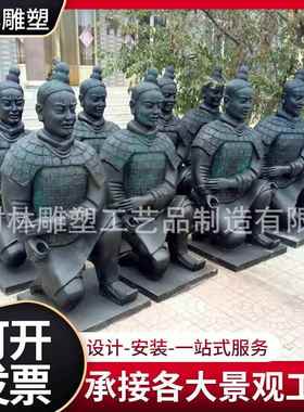 123米兵马俑将军雕塑像铜户外武士兵马俑