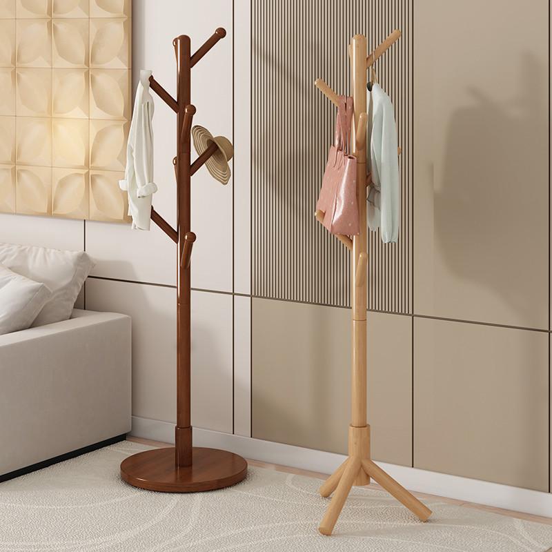 实木衣帽架落地卧室家用立式单杆挂衣架室内挂衣服架子简易挂新款