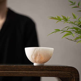 品茗茶杯主人 种玉杯杯茶碗冰杯浮雕单瓷茶具个人高端轻家用奢男士