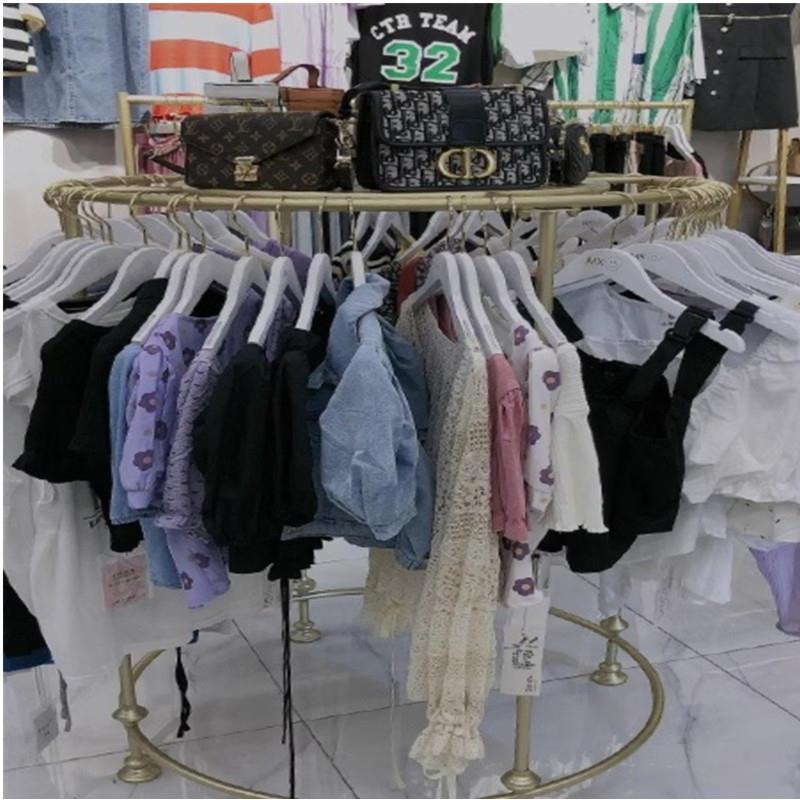 圆形服装店衣服展示架童装店货架陈列落地裤架中岛架女装店挂衣架