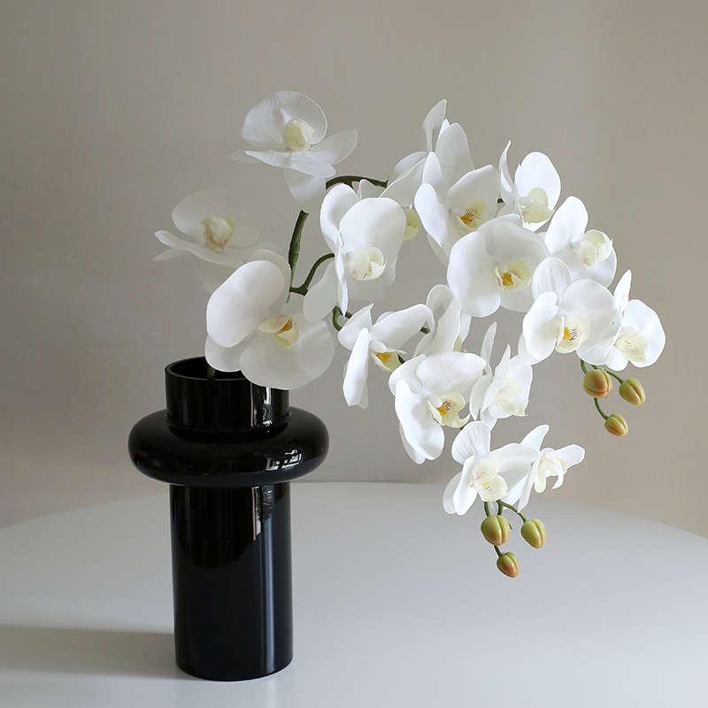 高档白色蝴蝶兰 仿真花兰花高端摆件客厅假花插花装饰塑料花艺