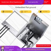 双门子130型纯平地插隐形嵌入式 防水超薄大理石隐藏不锈钢网络地