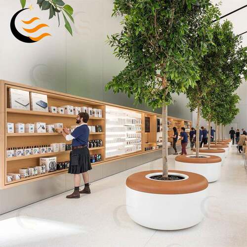 意圆形池璃钢休闲座玻驰顺椅种植组合商场休息创坐凳户外商业美陈
