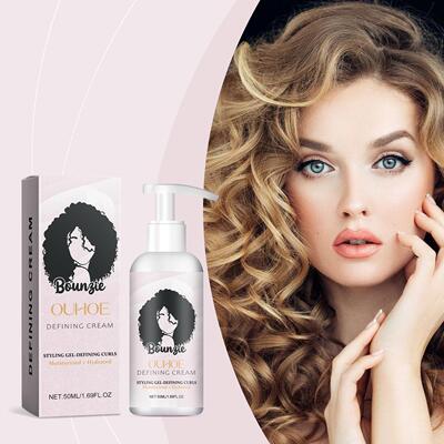 OUHOE Elastic Curl Defining Cream for Voluminous Curls, Dry